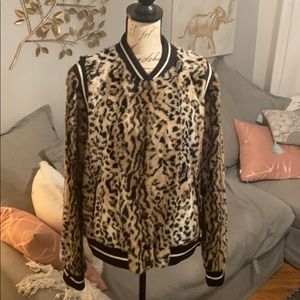 Saylor Cheetah print varsity jacket